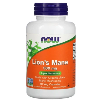 Їжак гребінчастий Now Foods (Lion's Mane) 500 мг 60 капсул (NOW-04789)