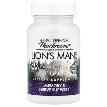Їжак гребінчастий Host Defense Fungi Perfecti 1000 мг (Lion's Mane) 30 вегетаріанських капсул (FPI-03161)