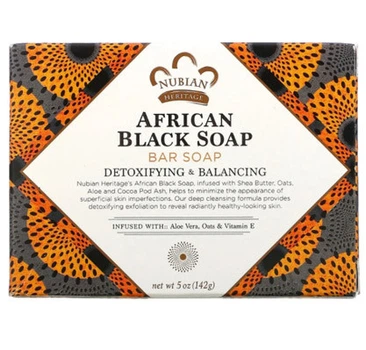 Африканское черное мыло кусковое Nubian Heritage African Black Soap Bar Soap детокс и уход 142 г