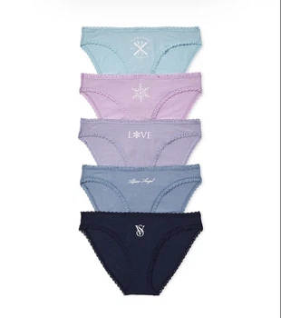 Набор трусиков слипы женские Victoria's Secret M 5 шт Разноцветные