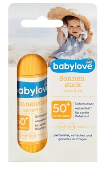 Солнцезащитный стик Sensitive SPF 50+ babylove 20 г