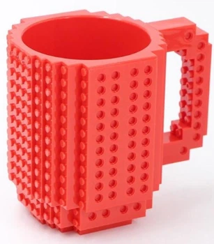 Оригінальна кружка-конструктор Build-On Brick Mug 350 мл для напоїв креативний подарунок Червоний