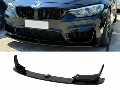 Юбка переднего бампера стиль M4 для BMW 4 series F32 F33 F36 ABS пластик, черный глянец для BMW 4 series F32 / F33 / F36 2013-2020 (9531)