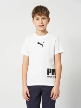 Підліткова футболка для хлопчика Puma Sport Graphic 69253502 158-164 см Puma White (4069161364297)