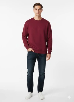 Свитшот на флисе H&M M Бордовый 0970818_борд