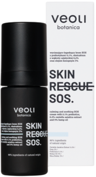 Крем для обличчя Veoli Botanica Skin Rescue Sos з пребіотиками 0.1%, екстрактом центелли азіатської 0.2% та конопляною олією 5% 30 мл (5904423861185)
