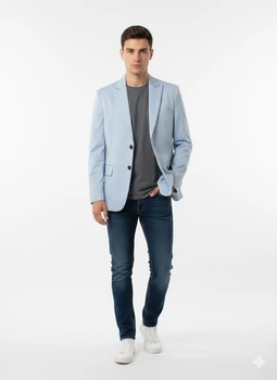 Пиджак SHEIN 2XL Голубой 34-0033