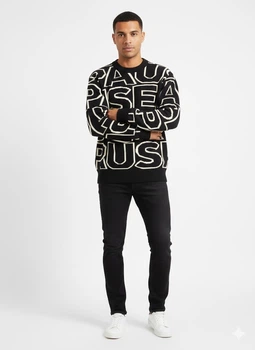 Джемпер H&M S Чорно-білий 1117078_літер