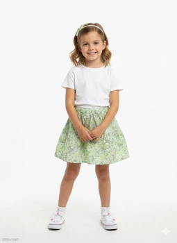 Юбка H&M 104 Зеленый 31-0609_цветы