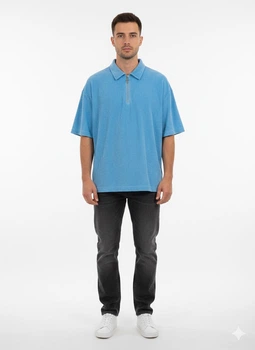 Поло H&M L Синий 34-0025