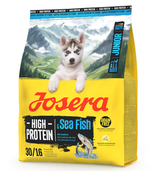 Беззерновой сухой корм для активных щенков всех пород от 6 недель JOSERA High Protein Junior Sea Fish 900 г