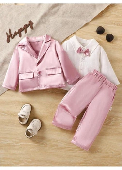 Костюм(пиджак,брюки,рубашка) SHEIN 86/92 Розовый sa2401131470435180