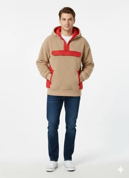 Толстовка H&M L Бежевый 1095387_крас.плечи