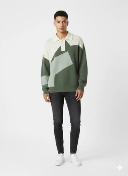 Джемпер H&M L Хакі 1116943_беж.горло