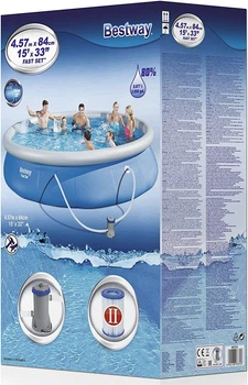 Basen rozporowy Bestway Fast Set B57313 kołnierzowy + filtr 457 x 84 cm (6942138951523)
