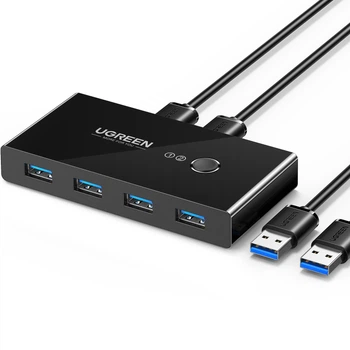 Сплиттер UGREEN US216 USB Switch 2PC 2 in 4 out USB 3.0 Black (30768)