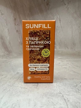 Хлебцы SUNFILL с паприкой и зеленой гречкой без сахара, 91 г