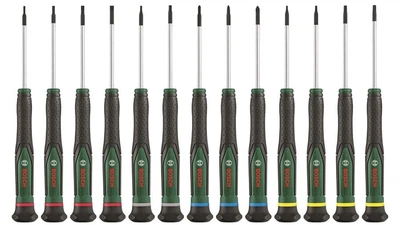 Отвертка прецизионная Bosch набор 13шт SL PH TX HEX для ремонта электроники и часов (634196)