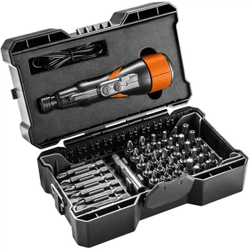 Аккумуляторная отвертка Neo Tools, micro-USB, 36В Li-Ion, 800мА·час, 280об/мин, 42 бита, SL, PH, PZ, Torx, с кейсом (632566)