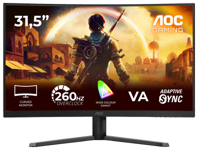 Монiтор TFT AOC 31.5” C32G42ZE VA FHD Curved 240Hz (260 OC) 300nit HDMI DP Black
