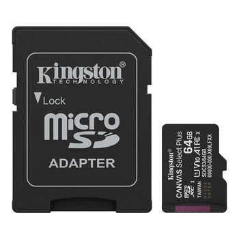 Kingston Карта пам'яті Kingston microSD 64GB C10 UHS-I A1 V10 R100MB/s + SD