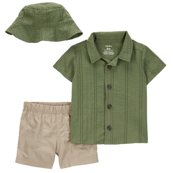 Комплект Carter's 3в1 рубашка, шорты, панама для мальчика 69-72 см (1S451410_9M)