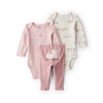 Комплект Carter's 3в1 2 боді, штани для дівчинки 55-61 см (1U023710_3M)
