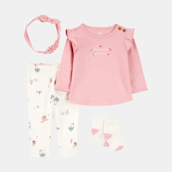 Комплект Carter's 4в1 кофта, пов'язка, штани, шкарпетки для дівчинки 69-72 см (1S938110_9M)