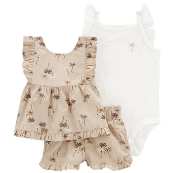 Комплект Carter's 3в1 боді майка шорти для дівчинки 69-72 см (1R006710_9M)