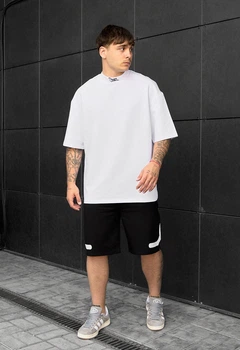 Літній комплект футболка Staff di black & white oversize M