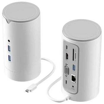 Док-станція USB3.1 Type-C --> HDMI/VGA/USB3.0x3/RJ45/SD/TF/TRRS 3.5m/PD/DC100W12-in-1Ventio