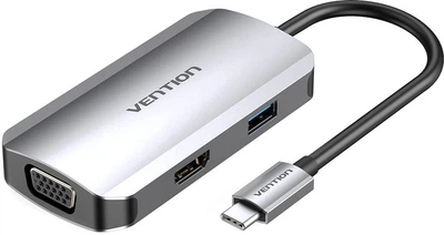 Док-станція USB3.1 Type-C --> HDMI/VGA/USB 3.0/PD 100W Hub 4-in-1 Vention