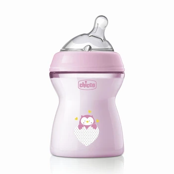 Пляшечка пластик Chicco Natural Feeling NEW, 250 мл, 2м+, колір рожевий (81323.10)
