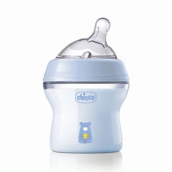 Пляшечка пластик Chicco Natural Feeling NEW, 150 мл, 0м+, колір блакитний (81311.20)