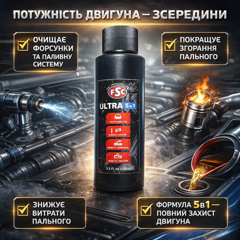 Очищувач паливної системи Full System Cleaner Ultra присадка 5в1 для очищення палива 100 мл