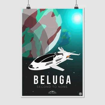 Постер Элита, Elite:Dangerous, Beluga, постер для геймера, космический корабль, sci-fi, A3 42×30 см (id3328)