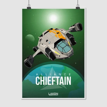 Постер Элита, Elite:Dangerous, Chieftain, постер для геймера, космический корабль, sci-fi, A3 42×30 см (id3332)