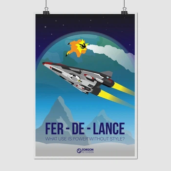 Постер Элита, Elite:Dangerous, Fer-de-Lance, постер для геймера, космический корабль, sci-fi, A3 42×30 см (id3336)
