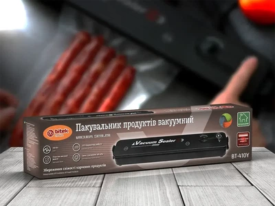 Упаковщик продуктов вакуумный BiTEK BT-410Y мощный 110 Вт термостойкий пластик