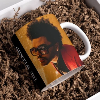 Чашка черная хамелеон с блестками матовая The weeknd 330 мл (ЗВ01282)