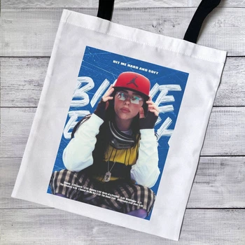 Еко сумка, шопер з принтом Billie Eilish Біллі Айліш 39х34 см (БА01256)