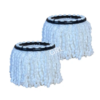 Набор тряпочек сменных запасок для швабры центрифуга Mop Cloths из микрофибры 16 см 2 штуки Белая