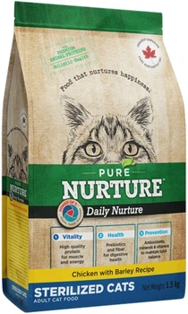 Сухий корм Pure Nurture Daily Power of 3 Sterilised з куркою та ячменем