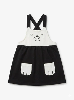 Сарафан для девочки "Котёнок" H&M 06620698 86см Черно-белый