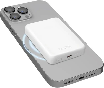 Powerbank SBS Ultra-Compact Wireless 5000 mAh 20W White (TEBB5000HDMAG)
