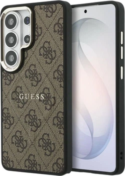 Etui plecki Guess 4G Embossed Ring MagSafe do Samsung Galaxy S26 Ultra Brown (3666339614119)