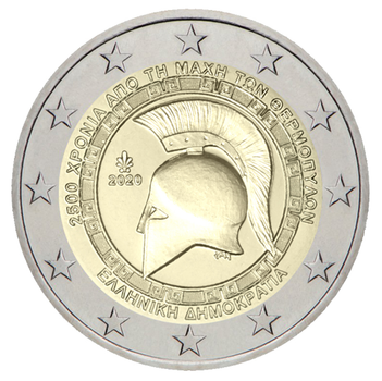 Монета 2 євро 2500-річчя битви при Фермопілах UNC. Греція 2020