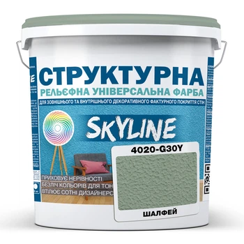 Краска цветная СТРУКТУРНАЯ Skyline 4020-G30Y Шалфей 16 кг