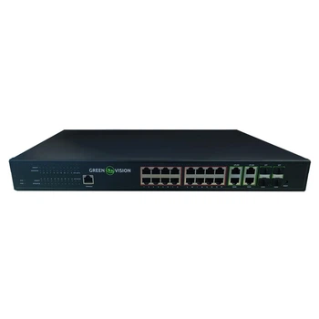 Коммутатор GreenVision GV-020-AI-16G+4G+4SFP 16GE PoE 4GE Uplink 4SFP управляемый Black (GV-020-AI-16G+4G+4SFP)