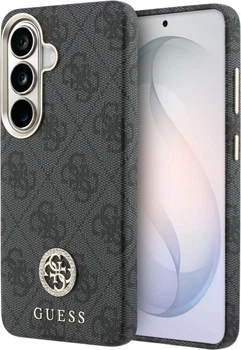 Etui plecki Guess 4G Rhinestone Round Logo MagSafe do Samsung Galaxy S26 Plus Black (3666339613341)